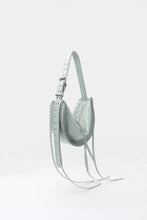 Load image into Gallery viewer, L'Amaca Mini Bag Ostrich print Leather Grey Sky