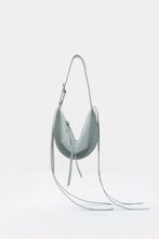 Load image into Gallery viewer, L'Amaca Mini Bag Ostrich print Leather Grey Sky