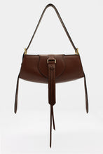 Load image into Gallery viewer, Buckle Bag Midi Leather Chocolate