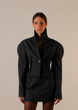 Load image into Gallery viewer, PRE ORDER - Akka blazer cape 2 Dark marble grey