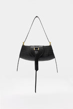 Load image into Gallery viewer, Buckle Midi Bag Tejus Print Leather Black