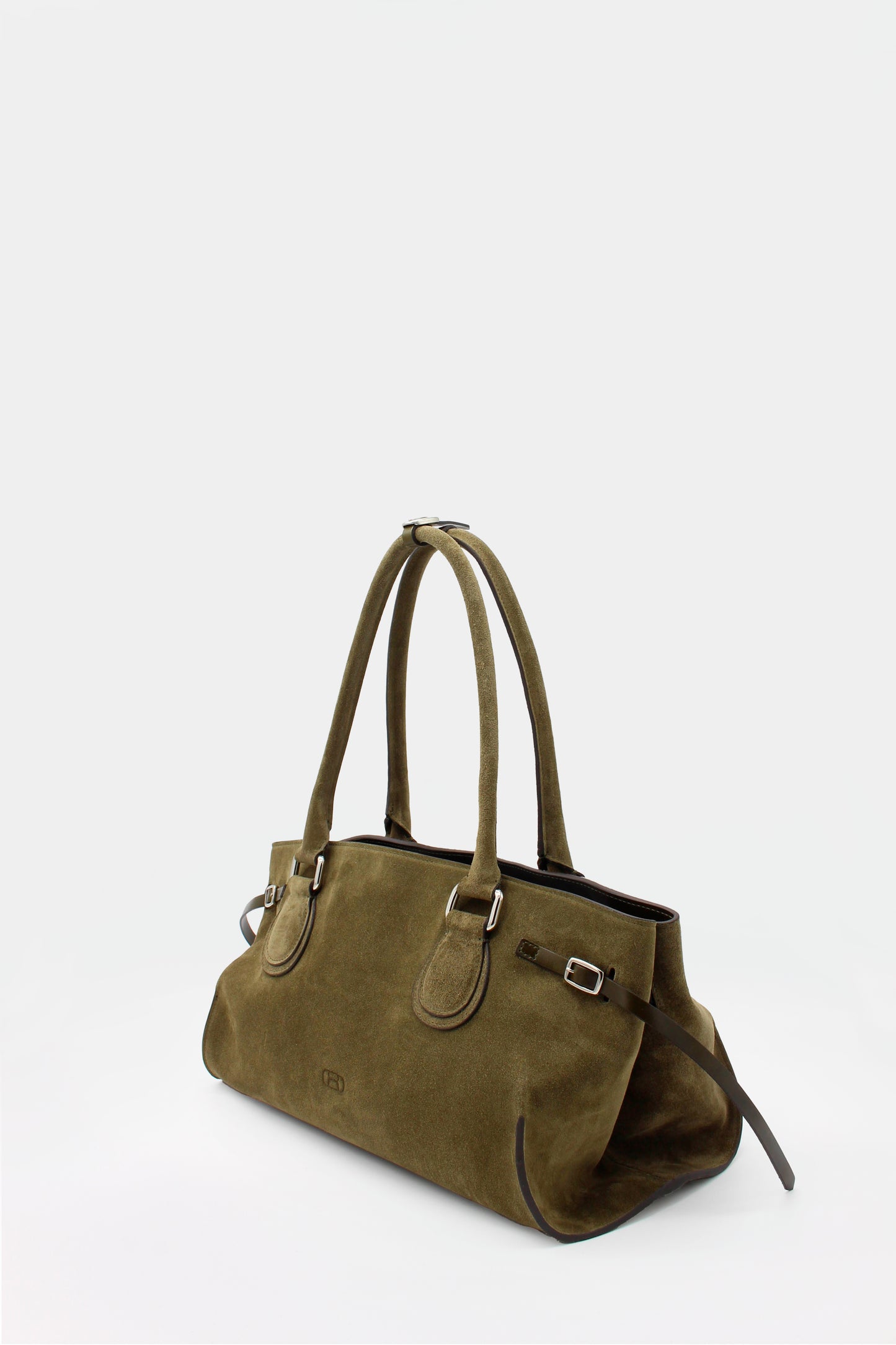 La Mamma Midi Bag Suede Hunter green & Artichoke green