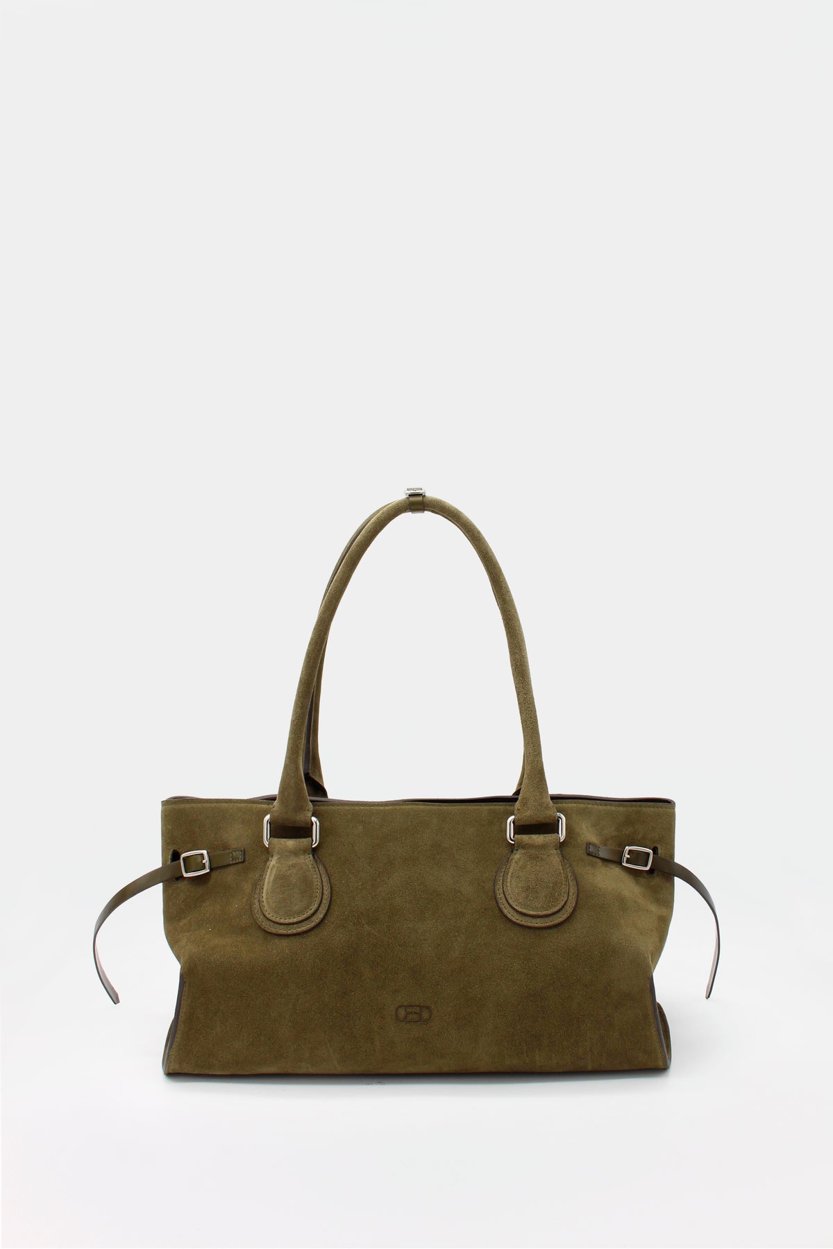 La Mamma Midi Bag Suede Hunter green & Artichoke green