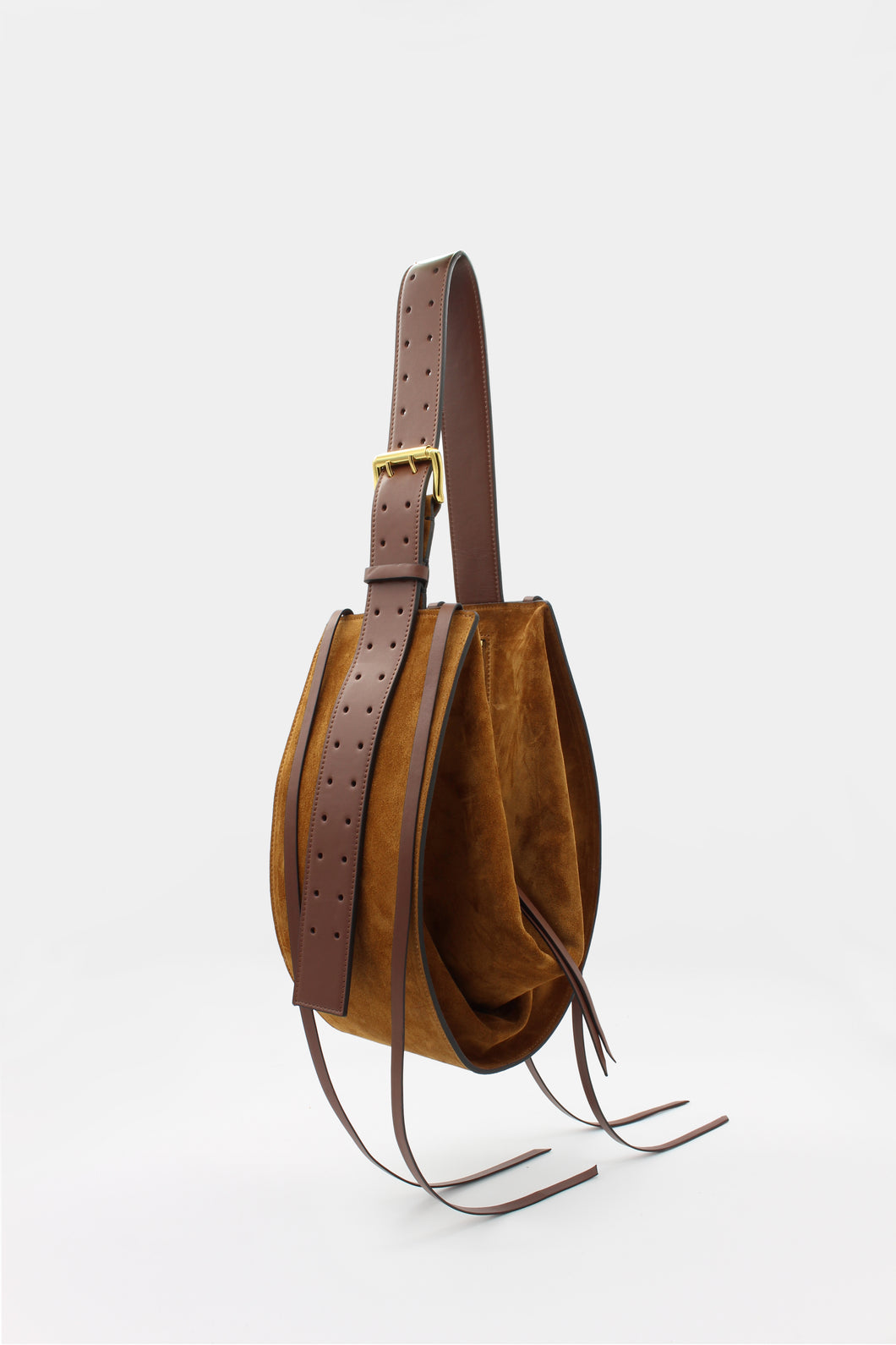L'Amaca Maxi Bag Suede Caramel and Nappa Cuir