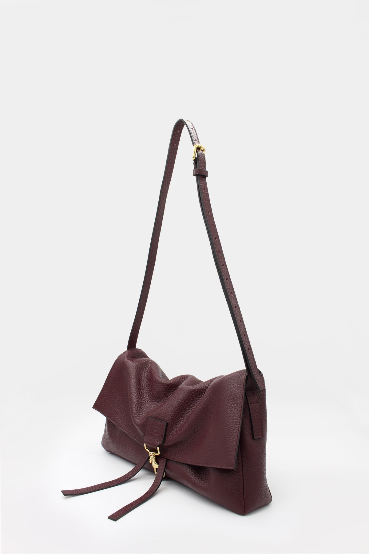 La Bisaccia Midi Bag Tumbled Vinaccia
