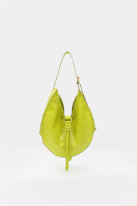 Sunset Midi Bag Ostrich print Leather Lime