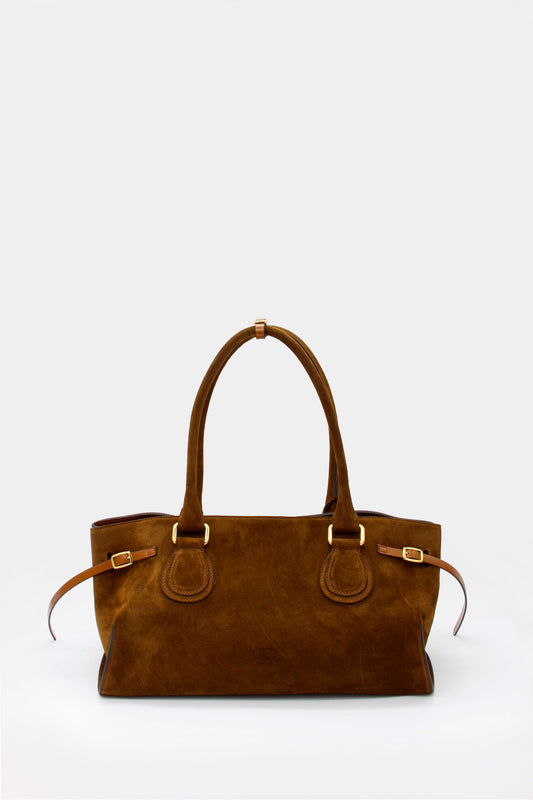 La Mamma Midi Bag Suede Tabacco & Caramel
