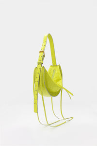 L'Amaca Mini Bag Ostrich print Leather Lime