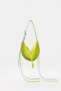 L'Amaca Mini Bag Ostrich print Leather Lime