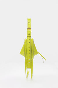 L'Amaca Mini Bag Ostrich print Leather Lime