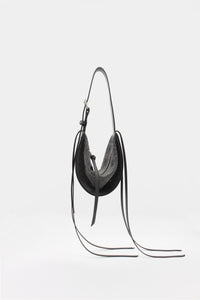 L'Amaca Mini Bag Christals on Leather Grey and Cement