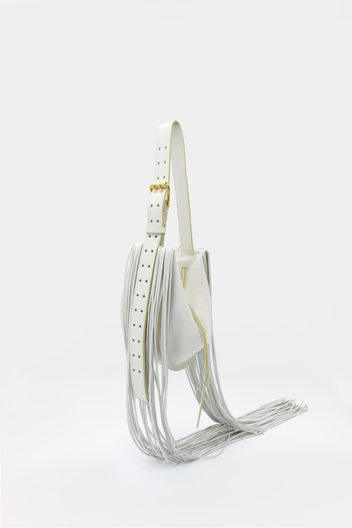 L'Amaca Bag Mini Nappa Fringes Off White