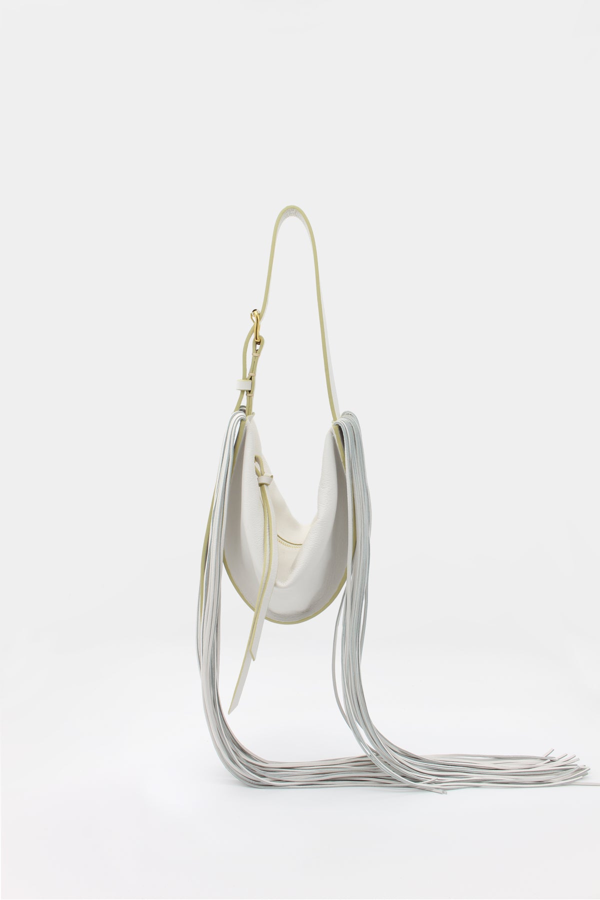 L'Amaca Bag Mini Nappa Fringes Off White