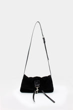 Load image into Gallery viewer, La Bisaccia Mini bag Suede Black &amp; Cocco print Black
