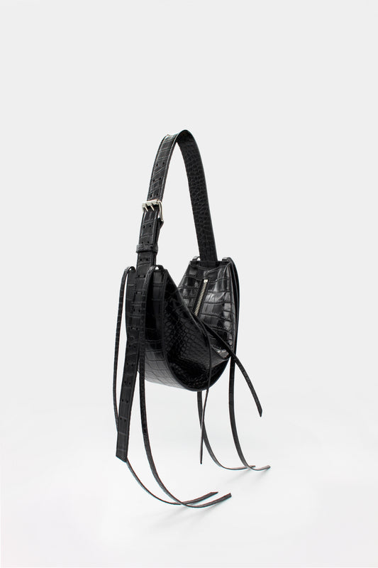 L'Amaca Mini Bag Cocco print leather Black