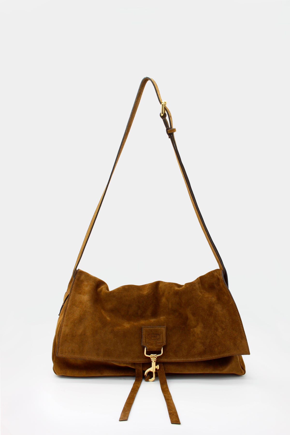 La Bisaccia Midi Bag Suede Tabacco