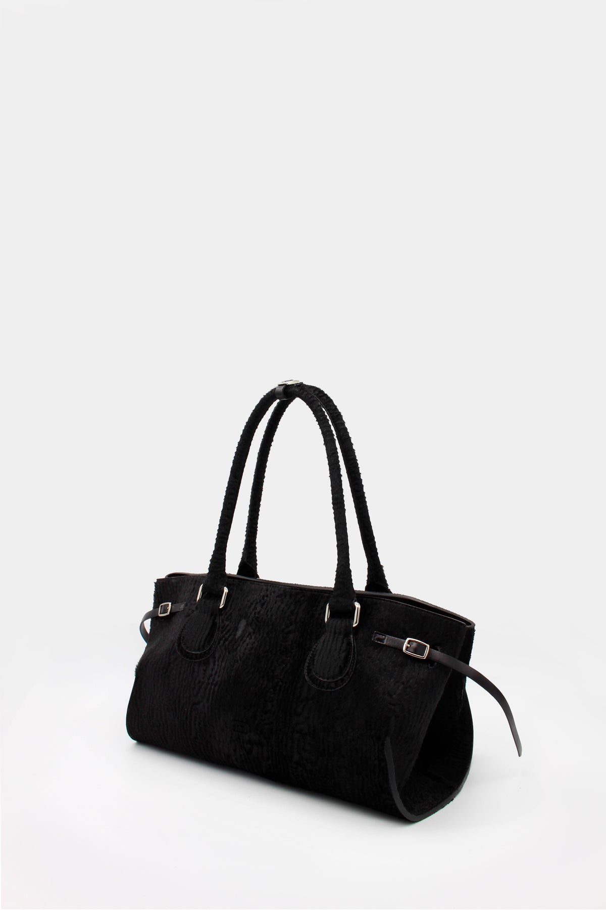 La Mamma Midi Bag Cavallino Astrackan Black