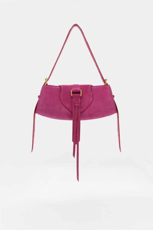Buckle Bag Midi Suede Ciclamino