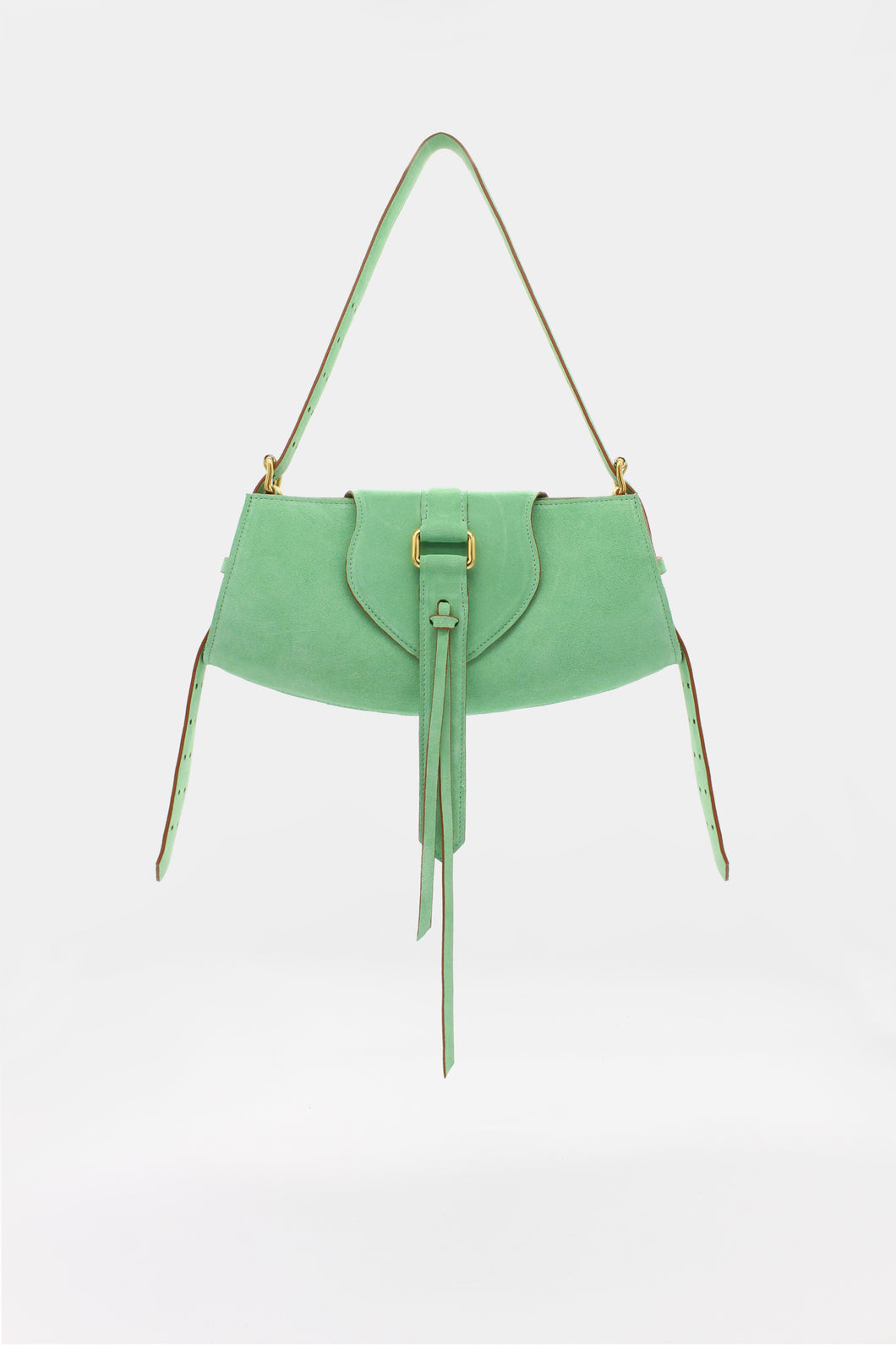 Buckle Bag Midi Suede Water Green