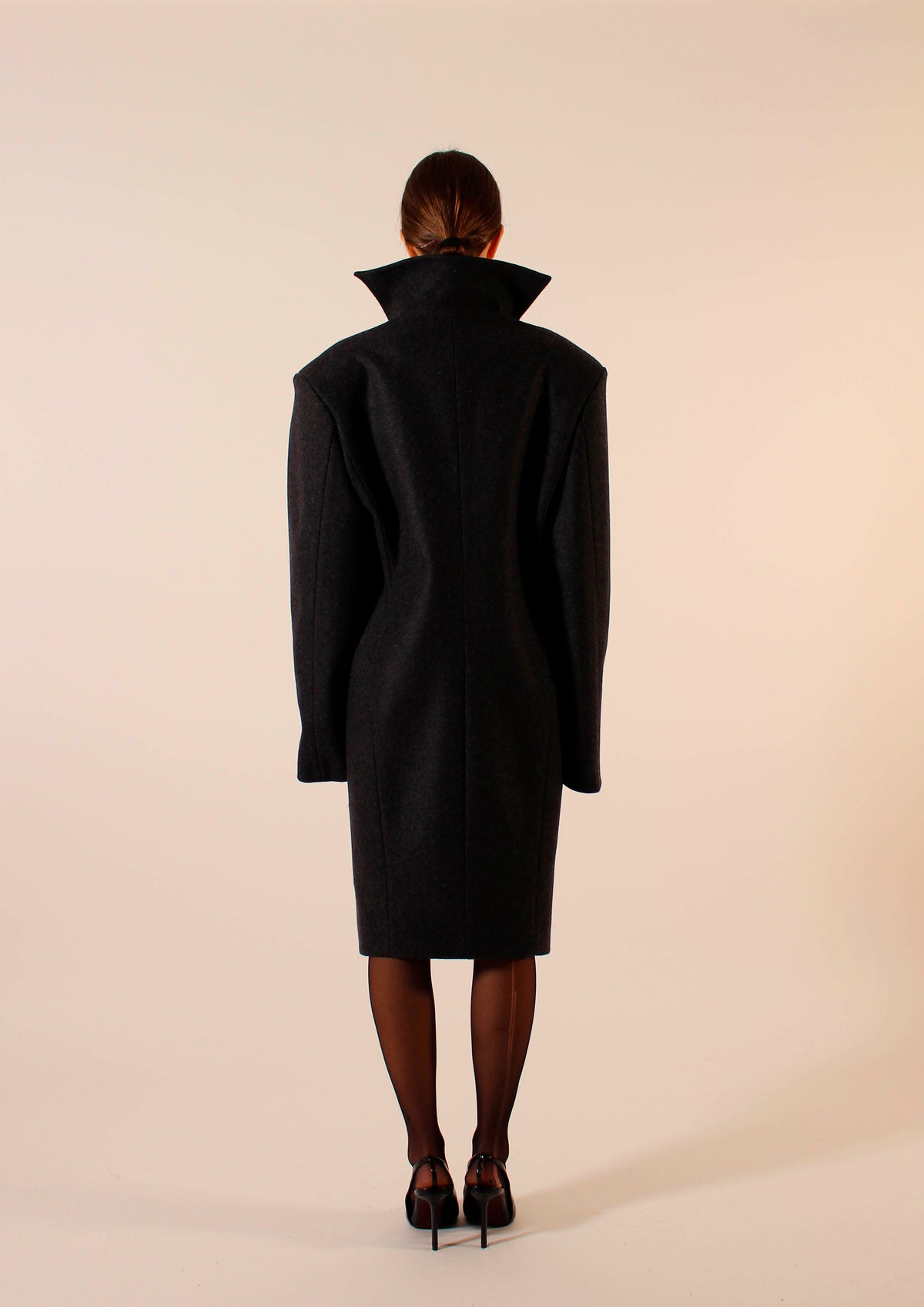 PRE ORDER - Julia long coat Dark marble grey