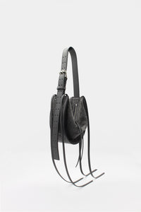 L'Amaca Mini Bag Christals on Leather Grey and Cement