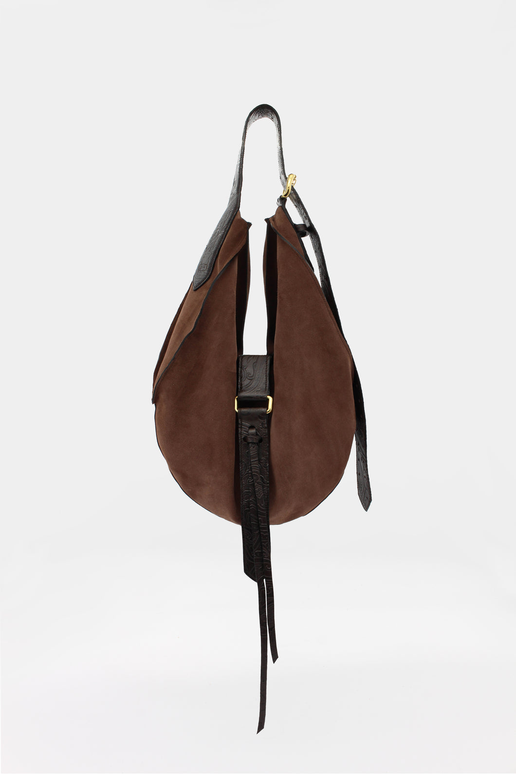 Sunset Bag Maxi Suede and Embossed Calf Brown