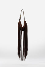 Load image into Gallery viewer, L&#39;amaca Bag Midi Fringes Suede Chocolate
