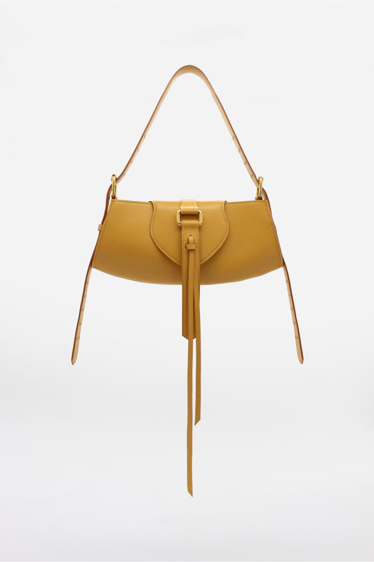 Buckle Bag Midi Leather Senape